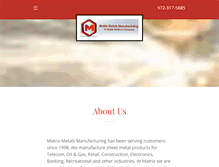 Tablet Screenshot of matrixmminc.com